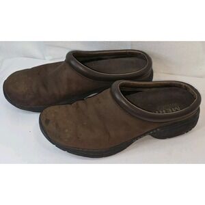 Merrell Jungle Primo Dark Brown Clogs Leather Womens Size US 8.5 EU 39 Slip On